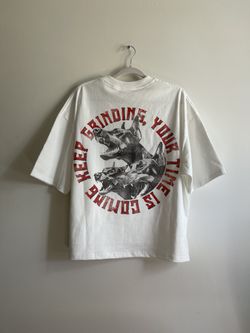 White And Red Graphic Tee