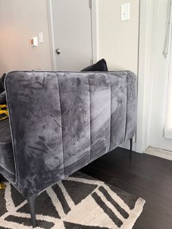 Dark Gray Velvet Sofa