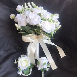 Wedding Bouquet for Bride, Bridesmaid, Artificial Flowers, Birdcage Bouquet, Bridesmaid Bouquet, Toss Bouquet for Wedding, Bridal Shower, Artificial R