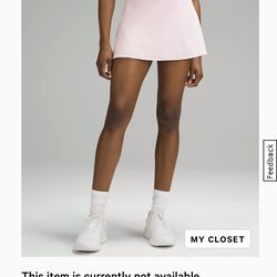 EUC lululemon Lightweight High-Rise Tennis Skirt/Skort, sz 12 - Strawberry Milkshake