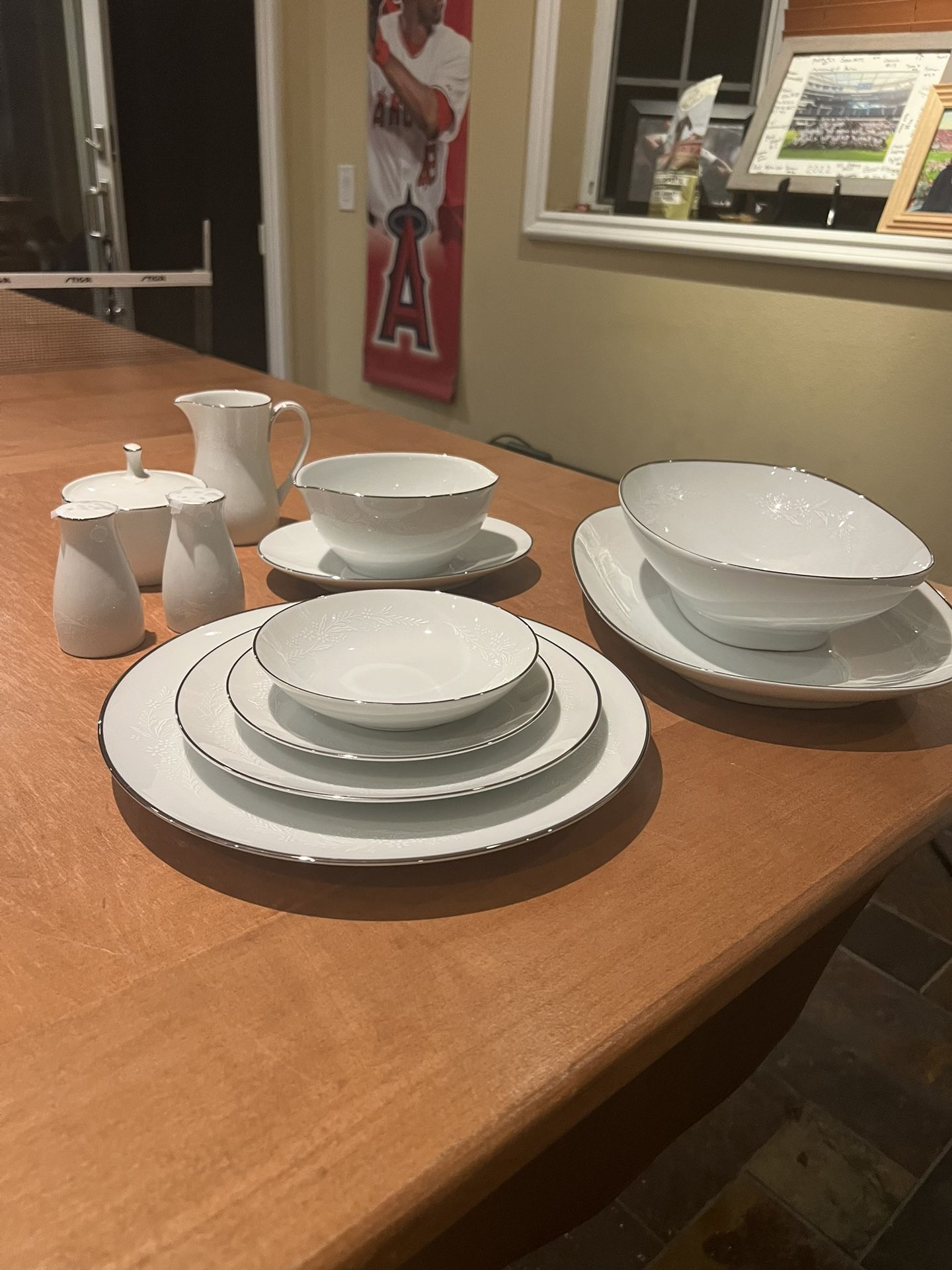 Fine China White With Silver Edge