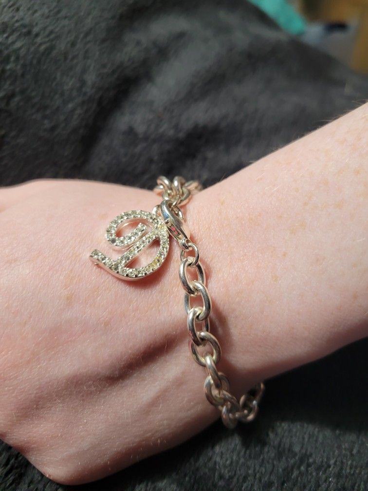 Chain Link D Initial Bracelet