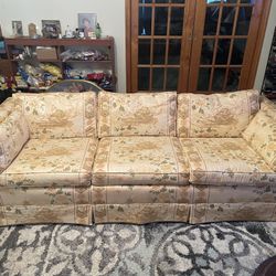 Oriental Pattern Beige 3 Seat Sofa