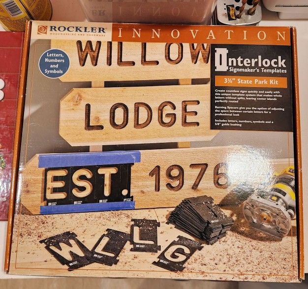 Rockler Signmaker Router Templates 3 3/8" height, State Park Font