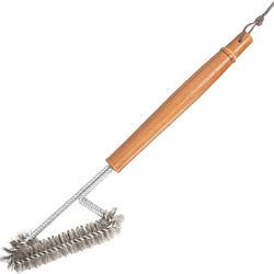 BBQ-AID All Angles Grill Brush – Cleans All Angles, Extended, Large Wooden Handle and Stainless Steel Bristles – No Scratch Cleaning for Any Barbecue 