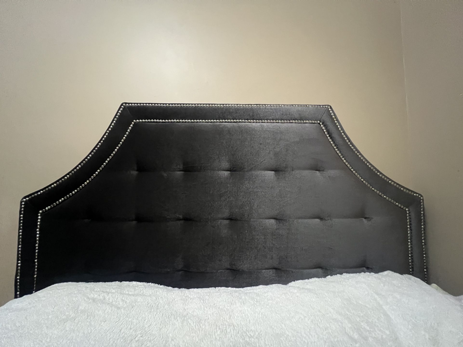 Gray Headboard & Bed frame