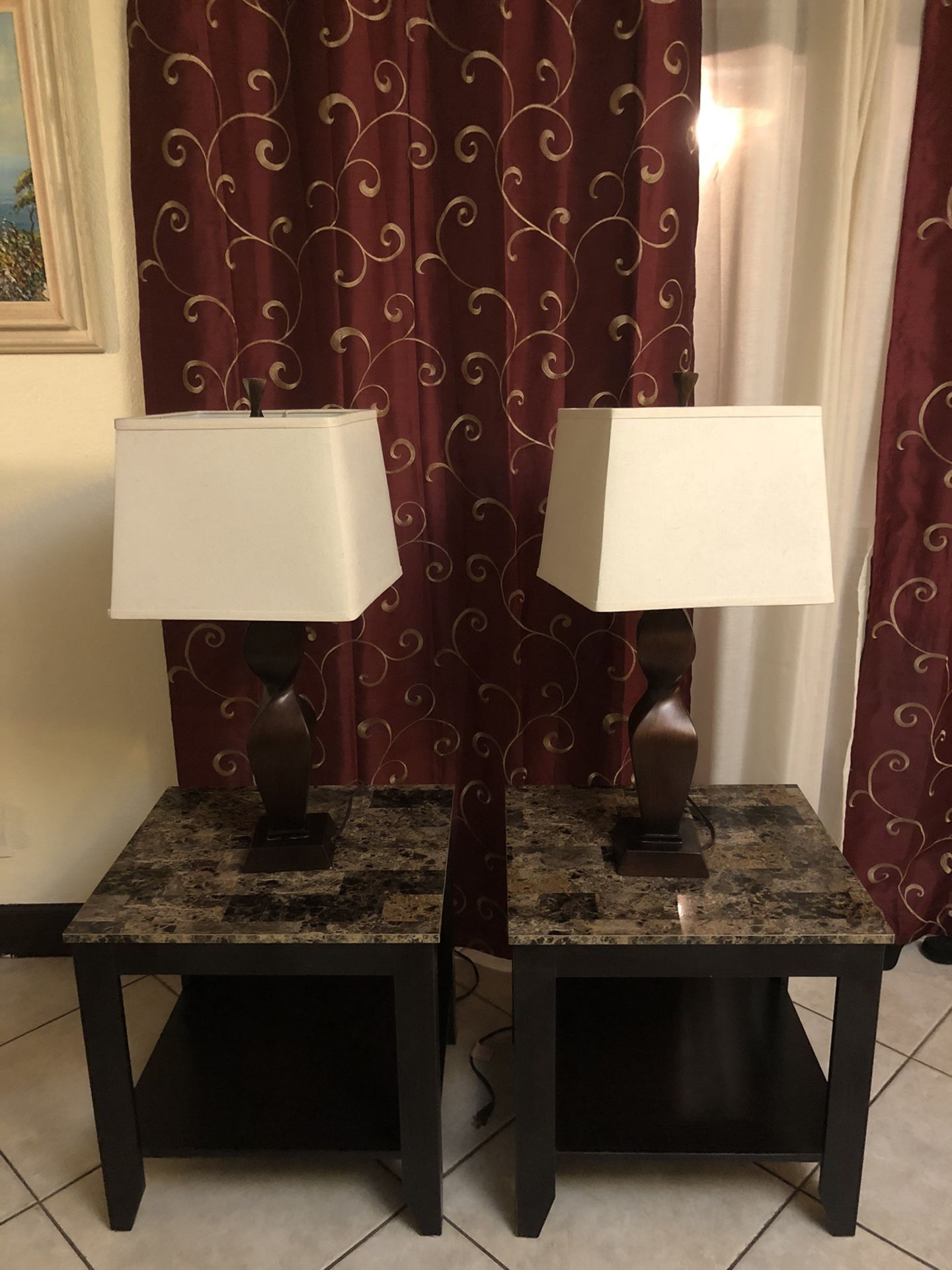 End tables and lamps