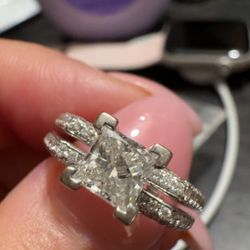 Princess Cut Diamond White Gold Engagement Wedding  Ring