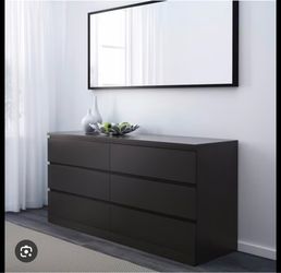 IKEA MALM 6-Drawer Dresser Black-Brown