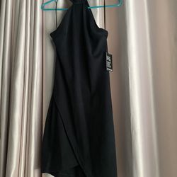 Express Halter Zipper Back Black Dress Sz 6