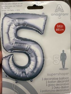 34” silver #5 balloon