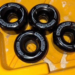 4 Sure Grip Black Roller Derby Wheels New 