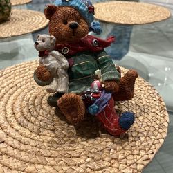 Vintage Looking Christmas Bear Stocking Hanger