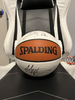 Autographed John Starks Spalding Basketball with Unknown Signature