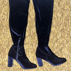 Steve Madden thigh high blue suede boots size 10