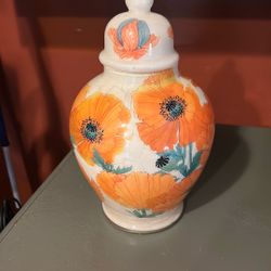 Vintage Vase, Urn. Hand Painted