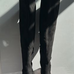 Black Over The Knee High Heel Boots