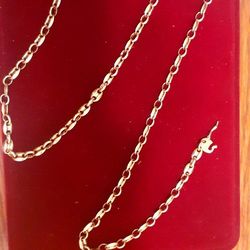 Gucci Style  Men's link 18K Tri Gold  22.5 inches. 26 Grams of Gold.