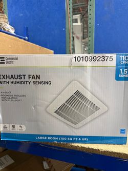 Commercial Electric 110 CFM 1.5 Sone Bathroom Exhaust Fan with Humidity Sensing