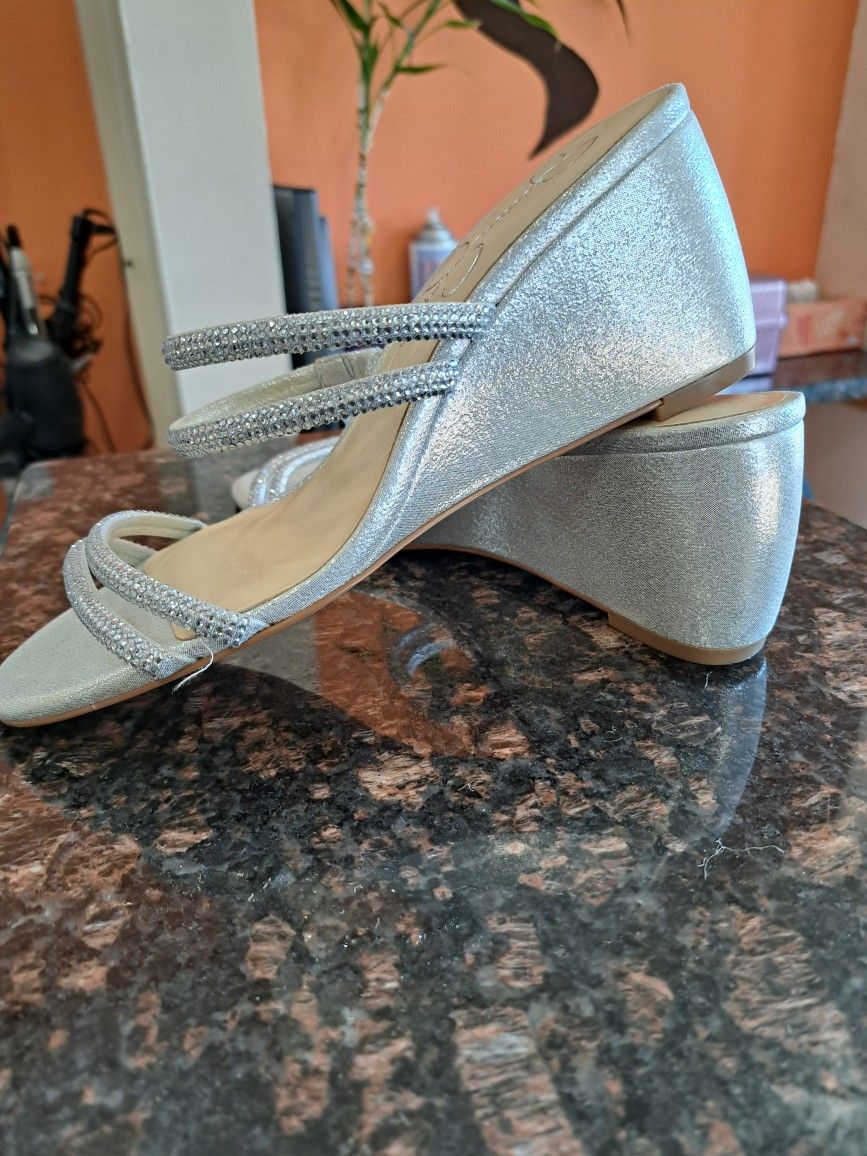 Silver Wedge Sandal