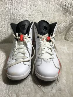 Nike Air Jordan 6 Retro White Infrared 2014 GS Size 7Y  (384665-123 Execellet Condition 