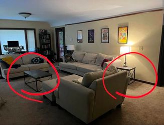 Coffee table and 2 side tables