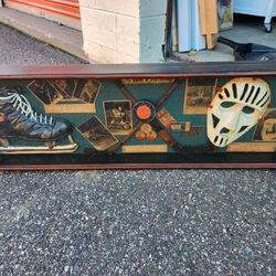 Antique Hockey Display In Glass 
