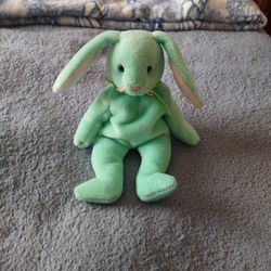 1996 Hippity Retired TY Green Bunny Rabbit 8"