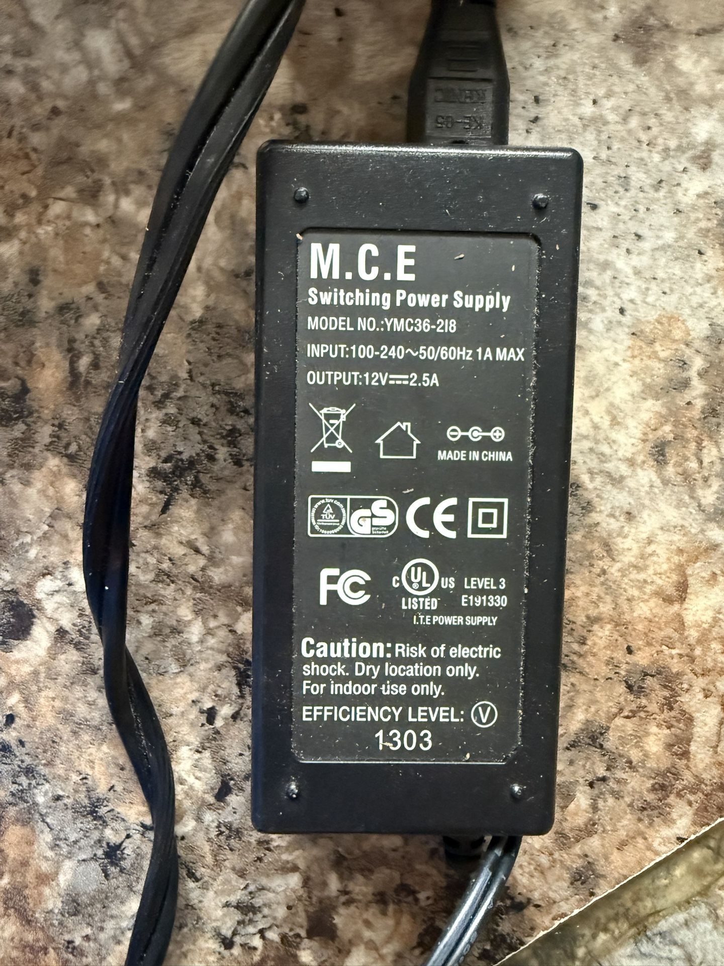 M.C.E YMC36-218 Power Supply Authentic Replacement Cord