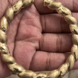 14k gold twist hoops