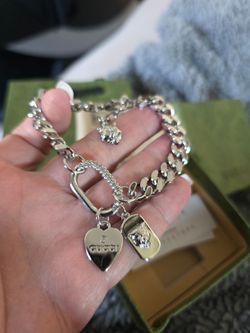 Silver Chain Charm Bracelet