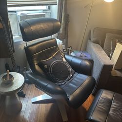 Leather Recliner Chair With Ottoman 