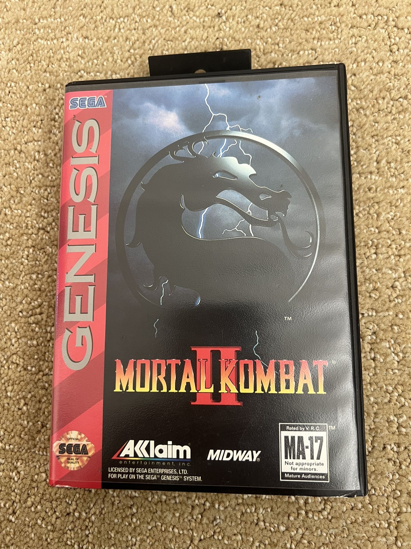 Mortal Kombat 2, Sega Genesis, Great Condition, Tested