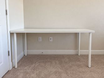 White Desk with Metal Legs