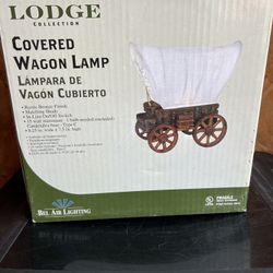 Antique Western Covered Wagon Pioneer Lamp