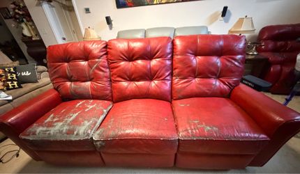 FREE red power reclining sofa, pickup only.