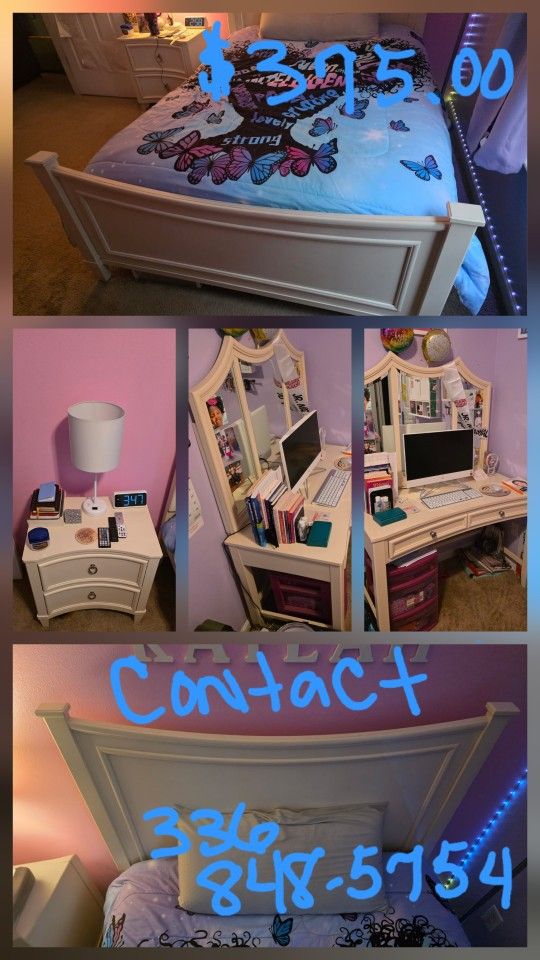 Girls 3pcs Bedroom Set 