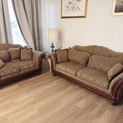 Two Piece Upholstered Living Room, Sofa And Loveseat