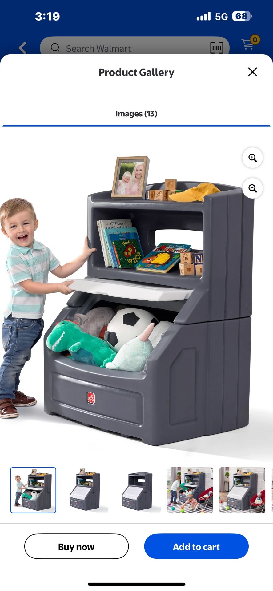 Step2 Lift Hide Gray 38 Tall Plastic Toddler Bookcase and Kid