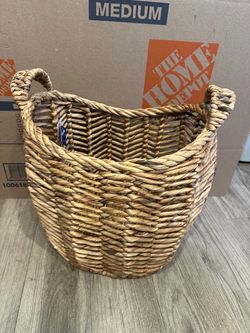 Large Woven Seagrass Storage Basket with Handles