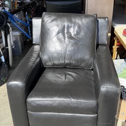 Black leather reclining chair