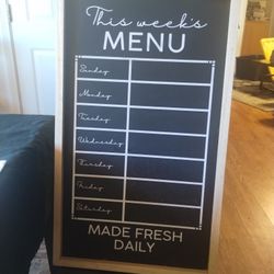 Chalkboard Menu For The Week $20