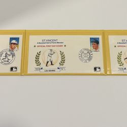 St. Vincent Baseball Hall of Fame First Day Cover Booklet- Babe Ruth, Lou Gehrig, & Ty Cobb