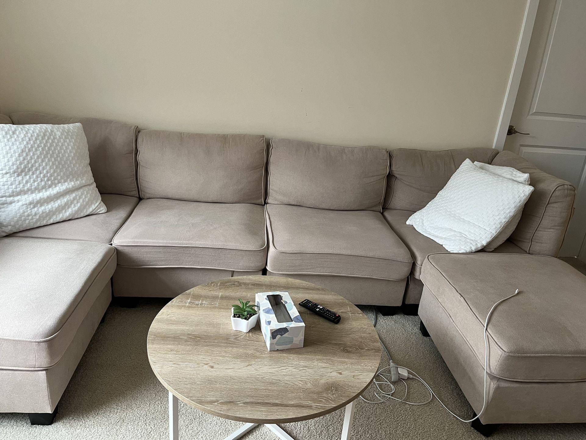 Beige Wide Sofa