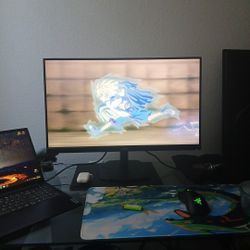 Laptop, Monitor, Mouse And Hearphones