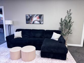 Black sectional sofa couch sala