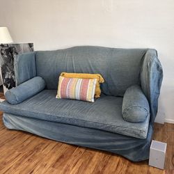 Denim Covered Sofa