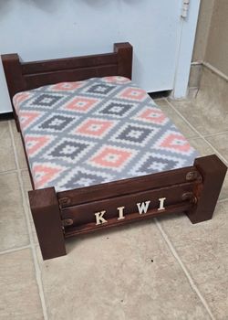 Handmade Wood Cat/Small Dog Bed