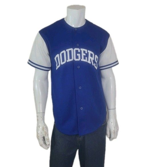 LA Dodgers Starter Vintage Short Sleeve MLB Baseball Jersey Sewn Blue & White Men's Size M