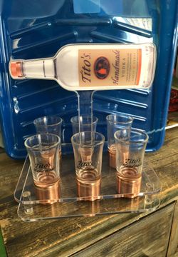 Vodka shot glasses with stand